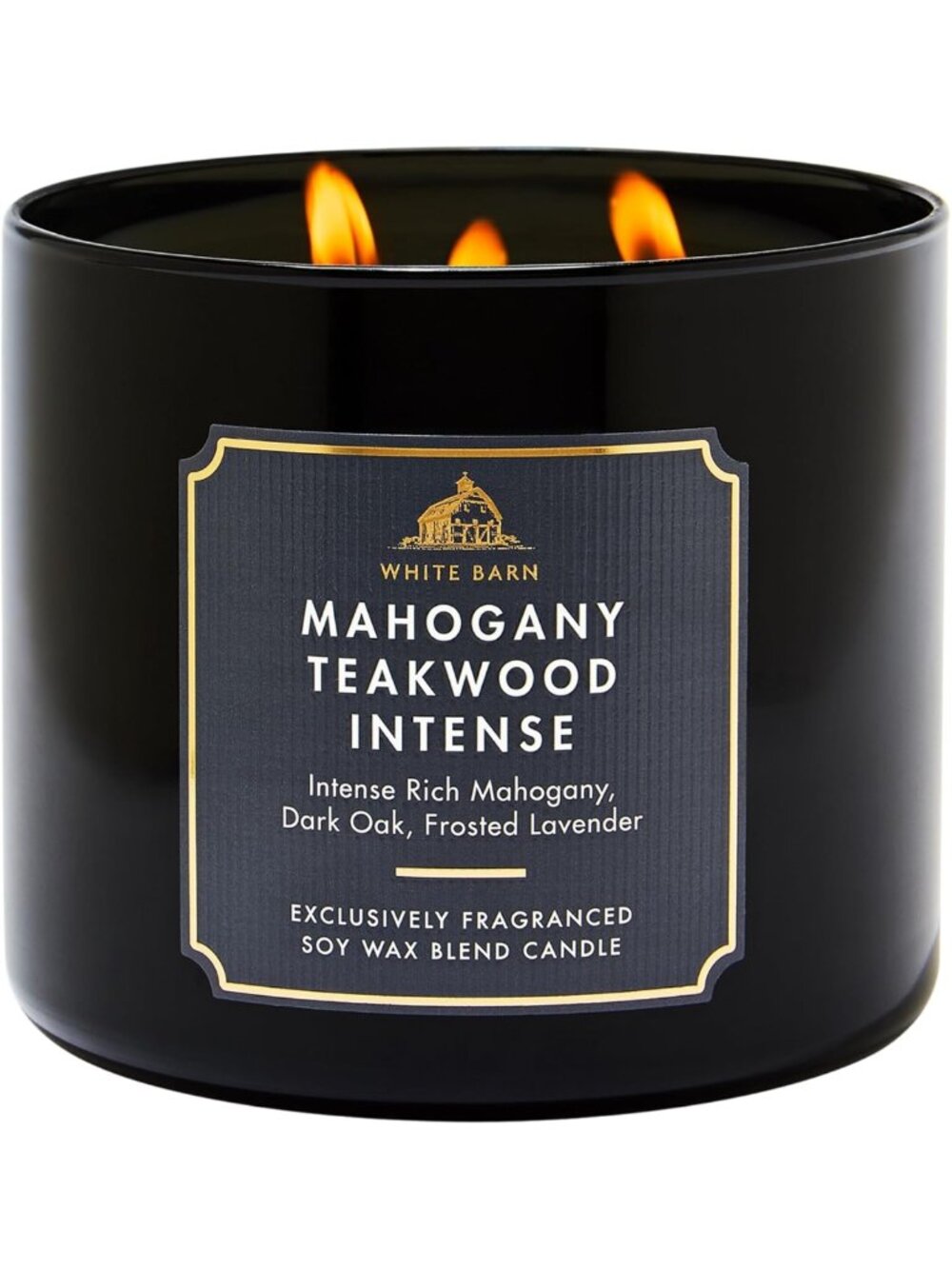 3-Wick Soy Wax Candle - Mahogany Teakwood Intense Scent for Cozy Ambiance